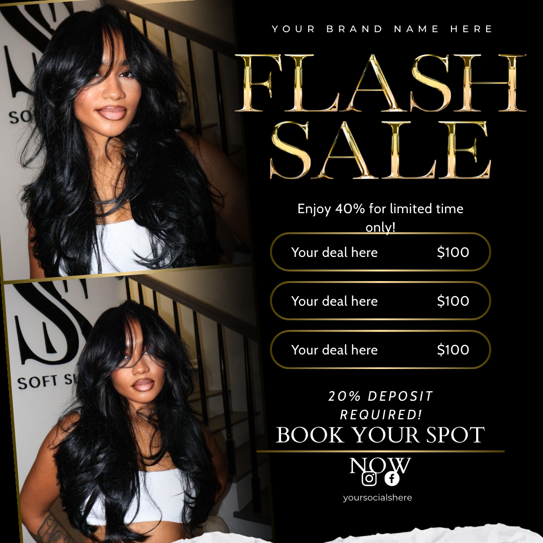 Flyer Hair Flash Sale - Modèle 100% Personnalisable