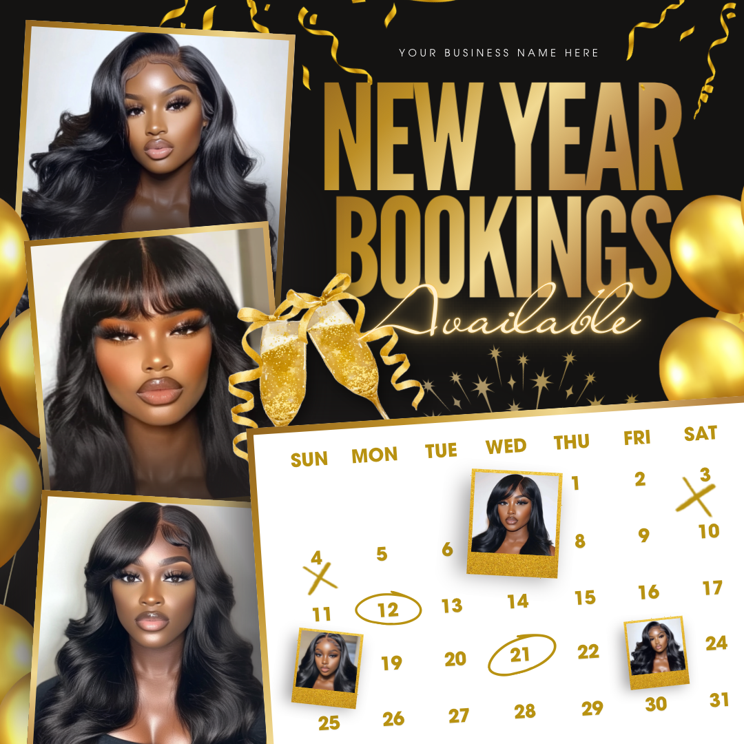 Flyer New Year Glam - Modèle 100% Personnalisable