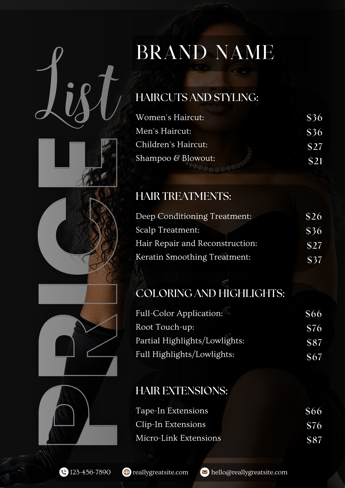 Flyer Price Glam- Modèle 100% Personnalisable