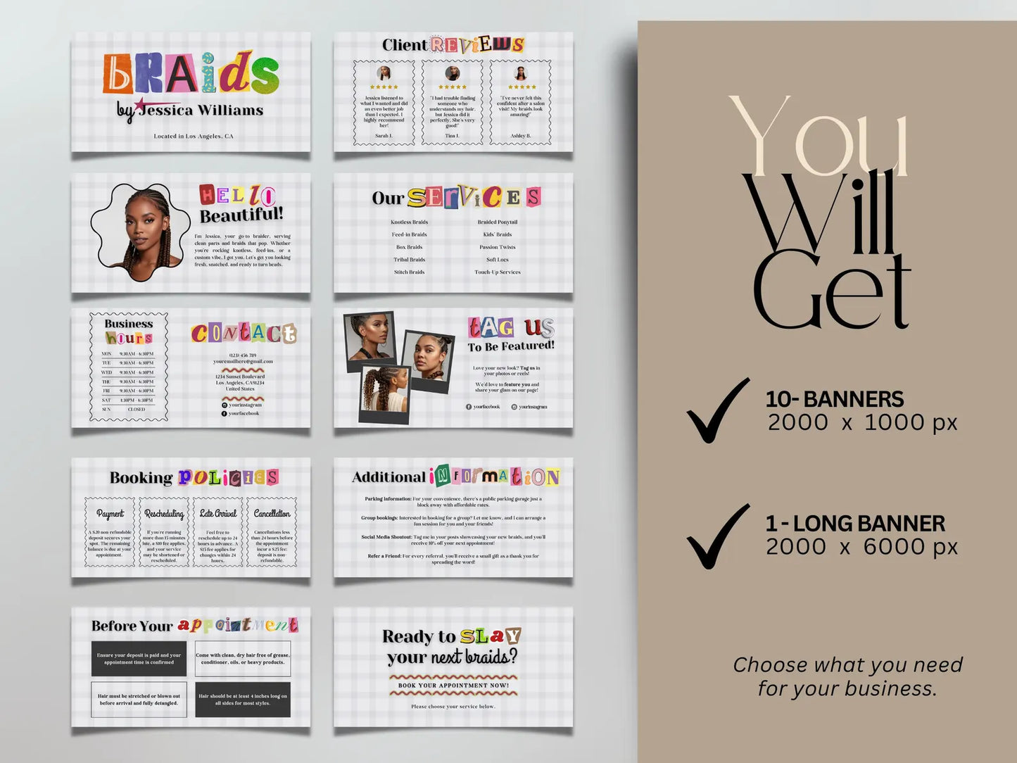 Website Braiding Studio - Modèle 100% Personnalisable