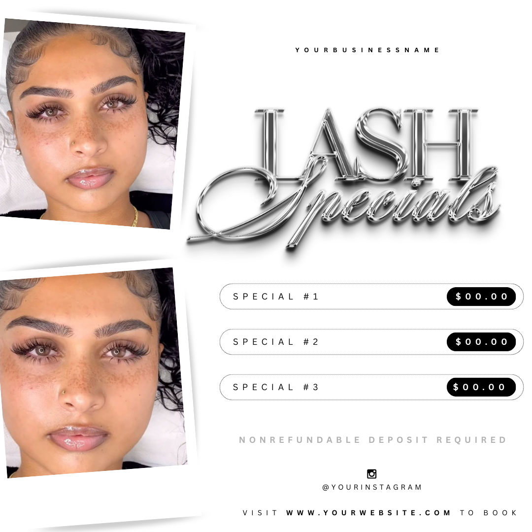 Flyer Lash Tech Aesthetic - Modèle 100% Personnalisable