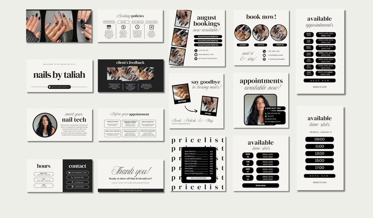 Website Minimalist Nails - Modèle 100% Personnalisable