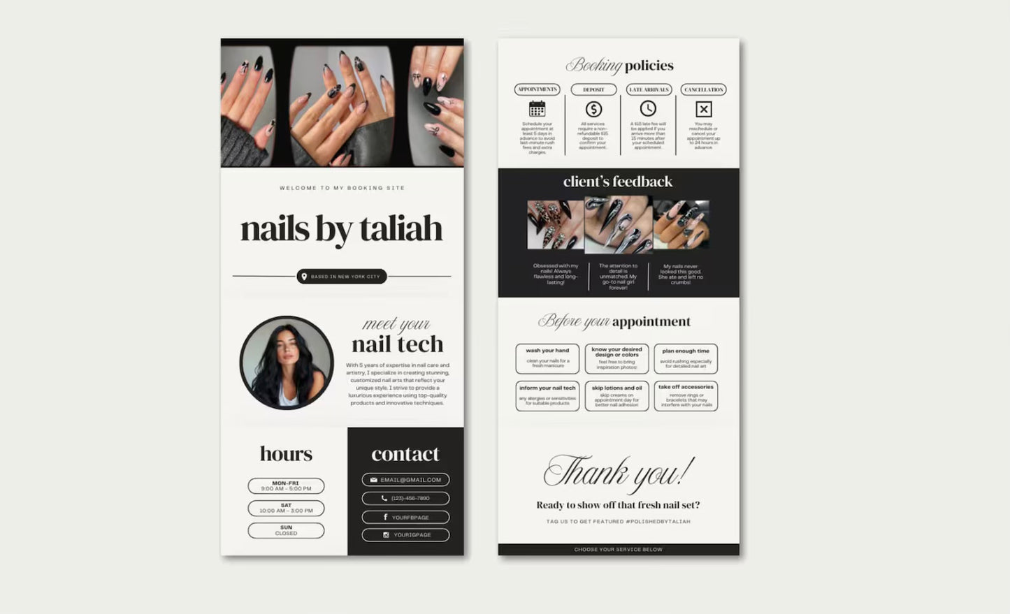 Website Minimalist Nails - Modèle 100% Personnalisable