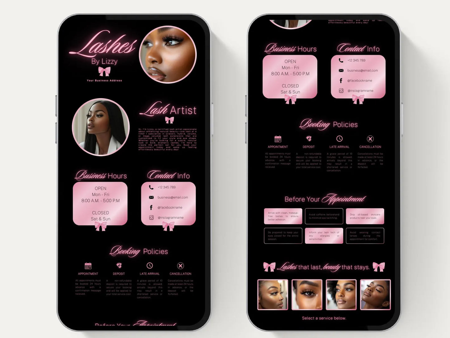 Website Lash Specialist - Modèle 100% Personnalisable