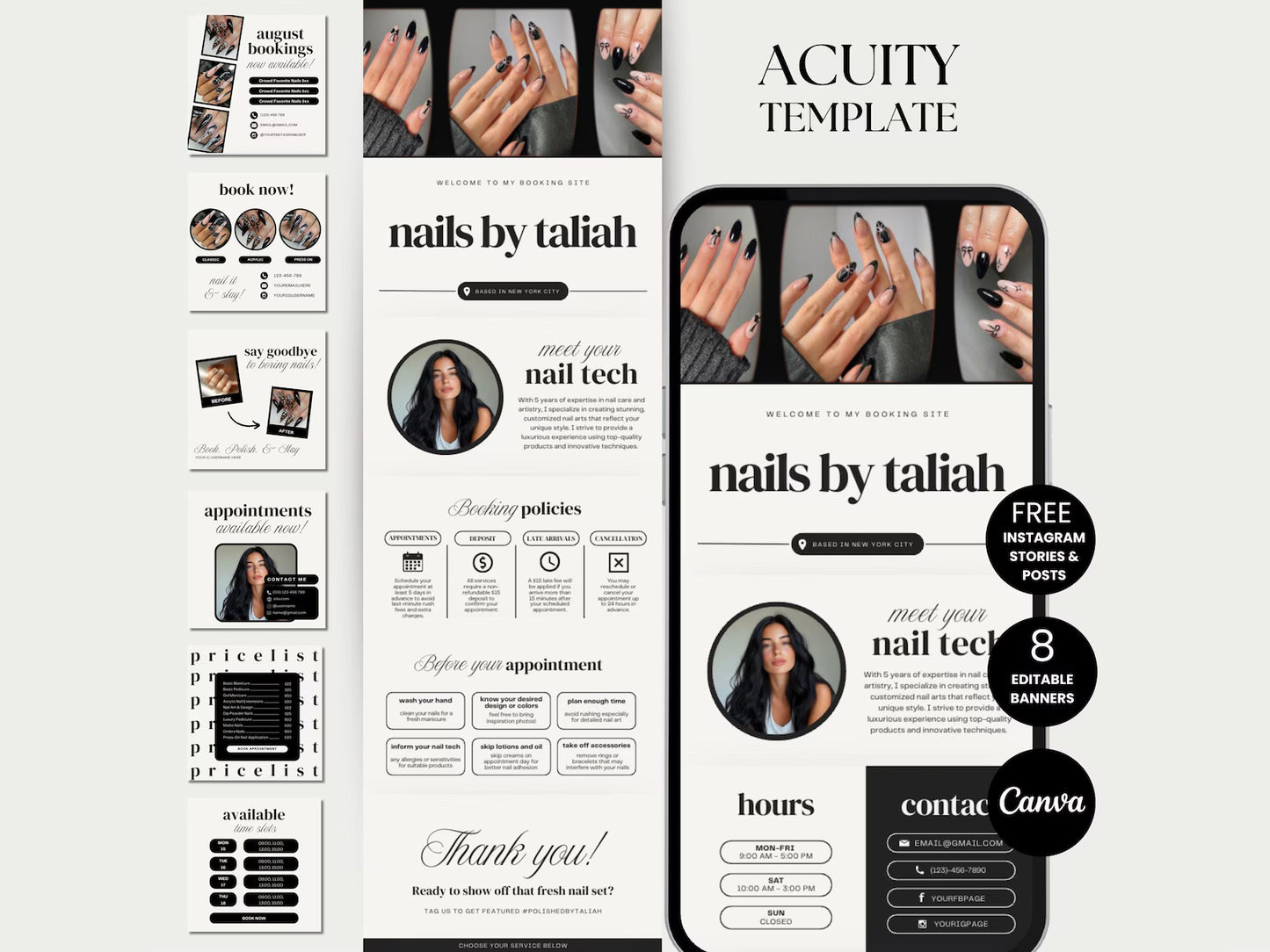 Website Minimalist Nails - Modèle 100% Personnalisable