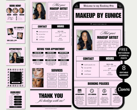 Website Booking Glam - Modèle 100% Personnalisable