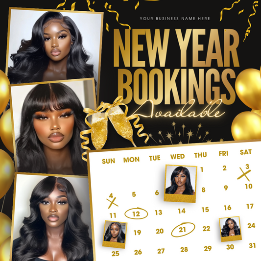 Flyer New Year Glam - Modèle 100% Personnalisable