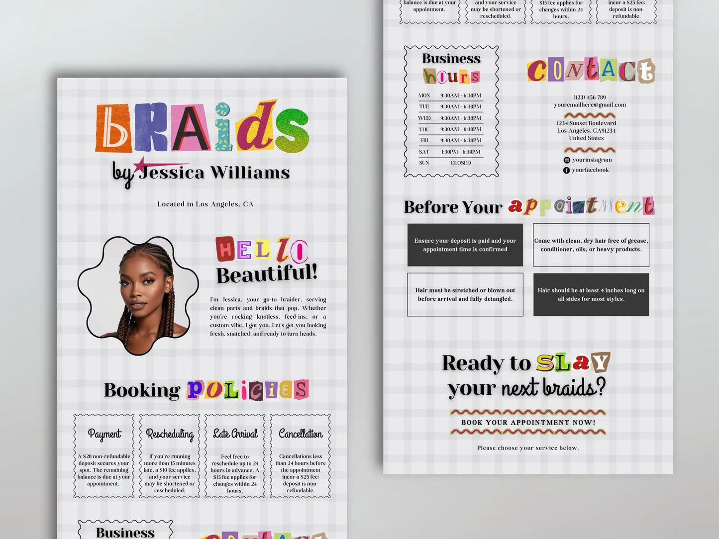 Website Braiding Studio - Modèle 100% Personnalisable