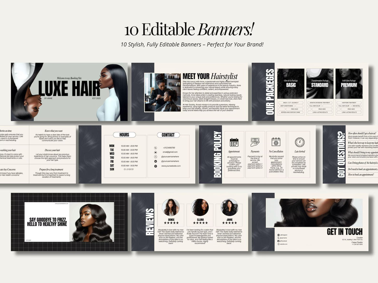 Website Luxury Hair - Modèle 100% Personnalisable