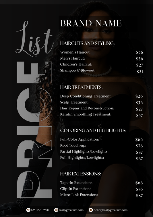 Flyer Price Glam- Modèle 100% Personnalisable