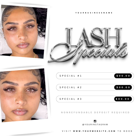 Flyer Lash Tech Aesthetic -  Modèle 100% Personnalisable