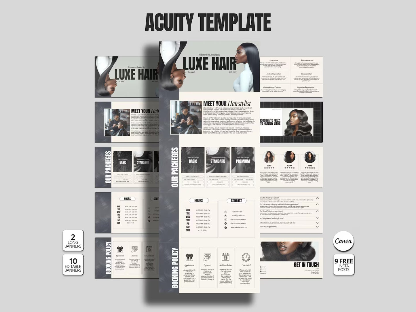 Website Luxury Hair - Modèle 100% Personnalisable