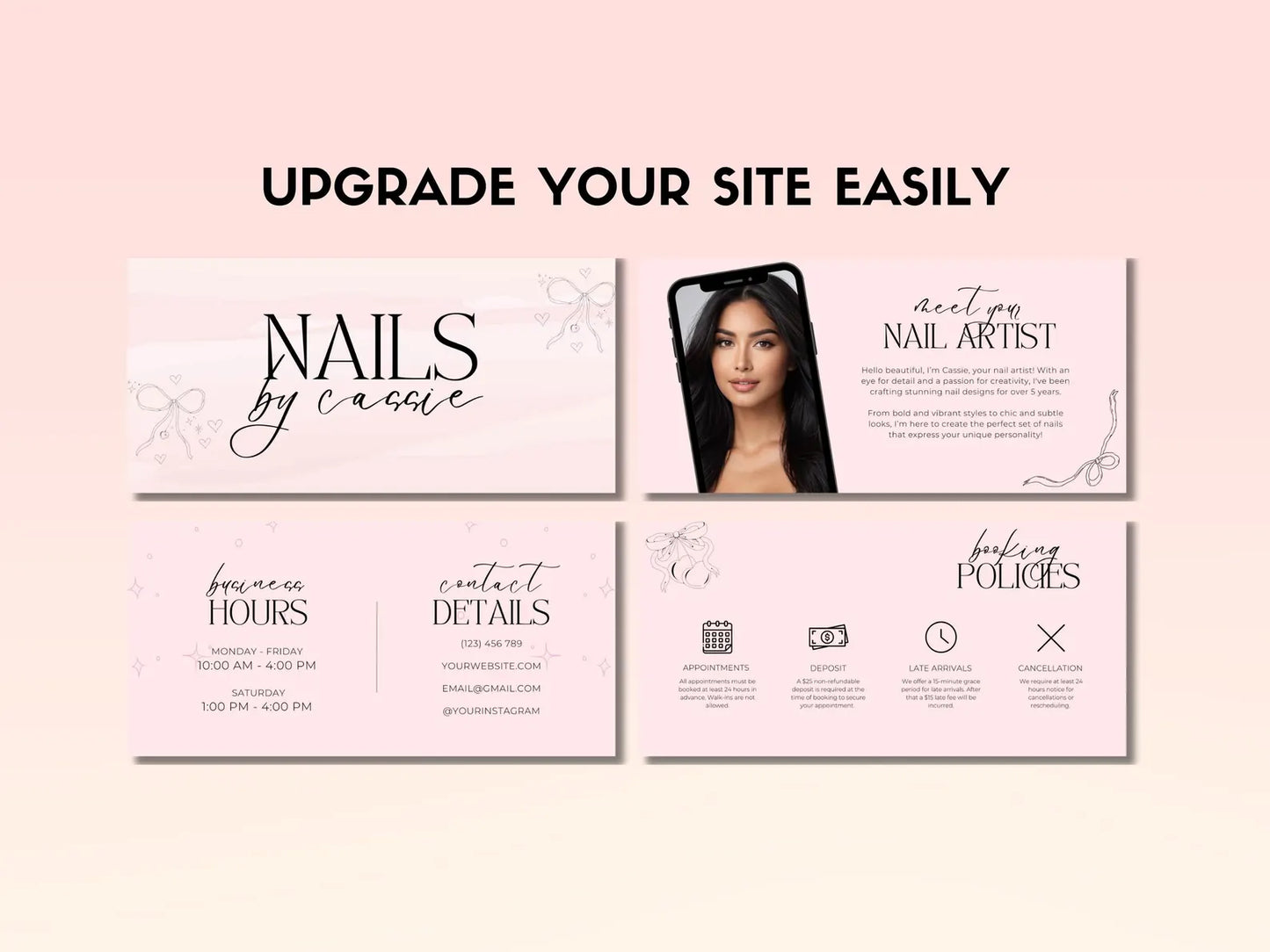 Website Pretty Nails - Modèle 100% Personnalisable