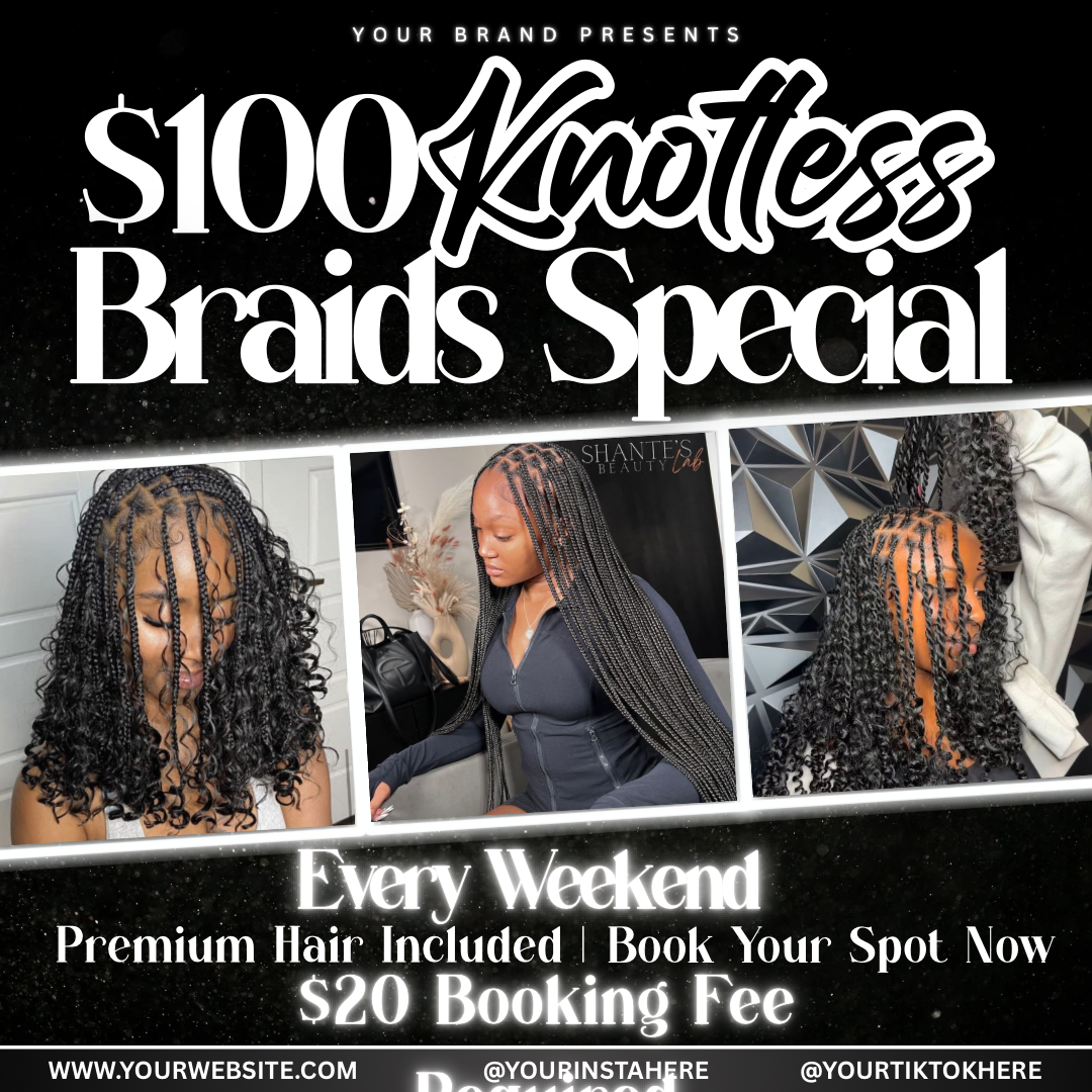 Flyer Luxury Hair Booking - Modèle 100% Personnalisable