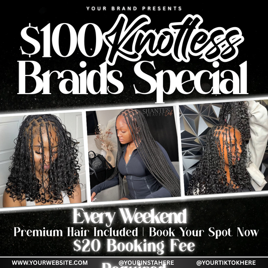 Flyer Luxury Hair Booking - Modèle 100% Personnalisable