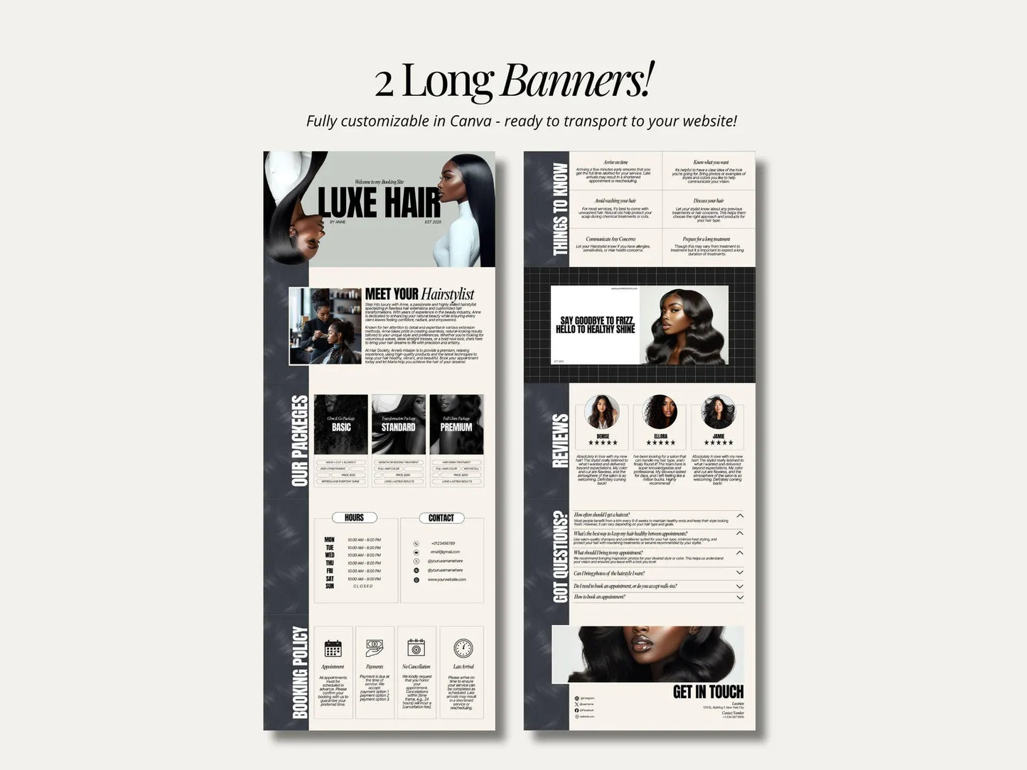 Website Luxury Hair - Modèle 100% Personnalisable